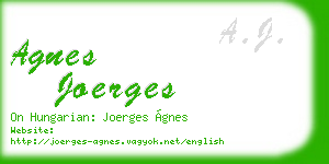 agnes joerges business card